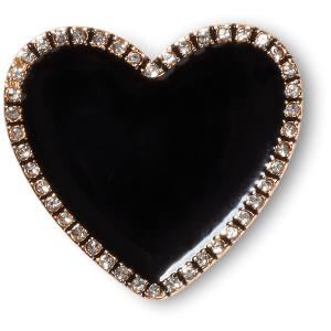 Black Heart with Gold Outline