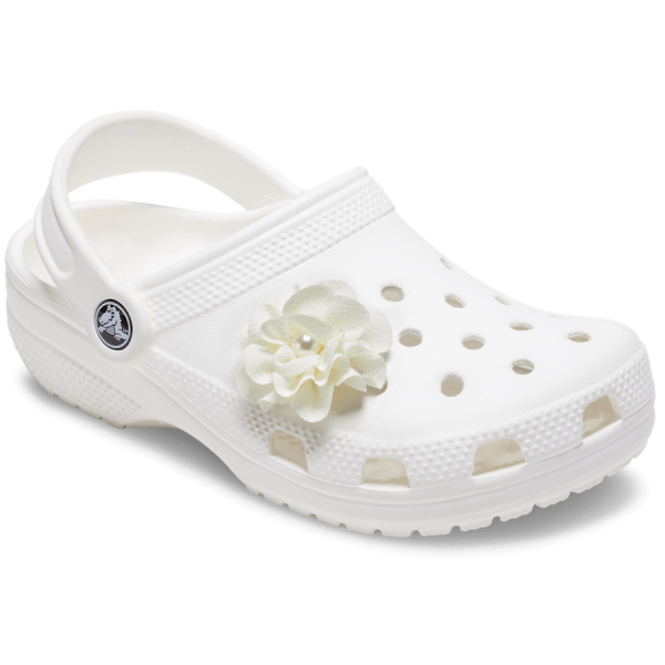 White Fabric Flower With Pearl - Image 2