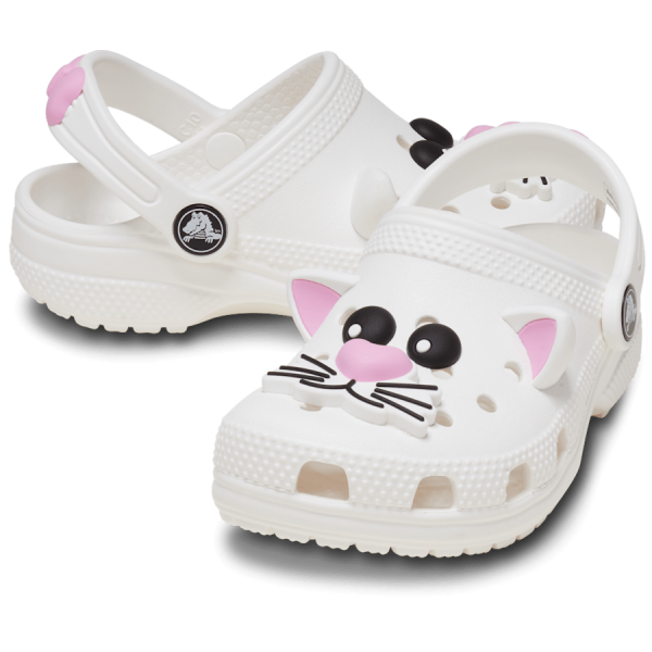 Toddlers’ Classic I AM White Cat Clog - Image 2