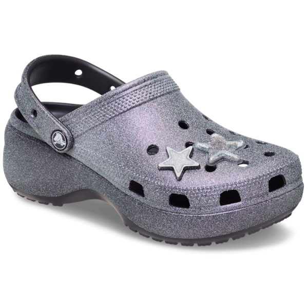 Classic Platform Iridescent Glitter Embellished Clog - Image 5